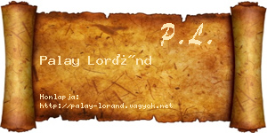 Palay Loránd névjegykártya